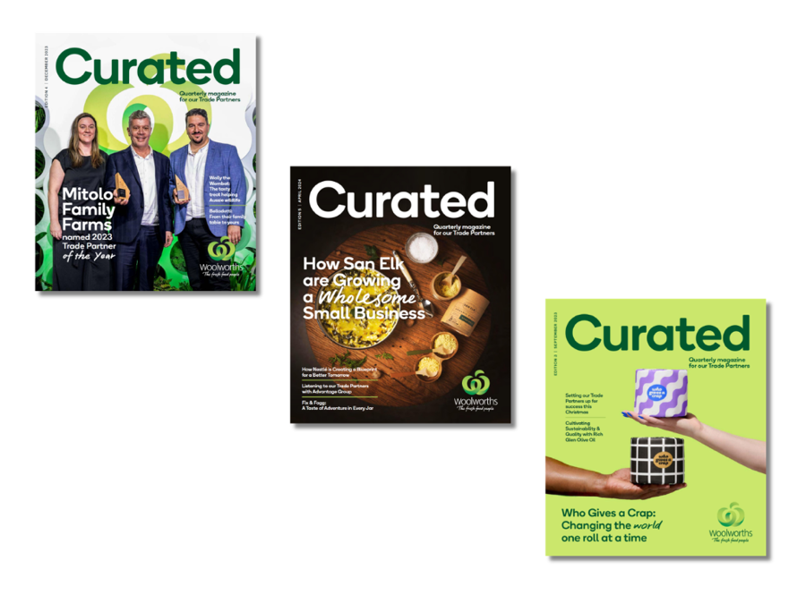 Woolworths — Curated stakeholder magazine covers